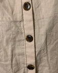 Le Rumi Linen Cotton Tan Neutral Front Tie Mini Dress