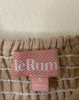 Le Rumi Linen Cotton Tan Neutral Front Tie Mini Dress