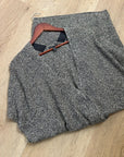 Eileen Fisher Organic Linen Wool Knit Black White Sleeveless Tunic Sweater
