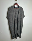 Eileen Fisher Organic Linen Wool Knit Black White Sleeveless Tunic Sweater