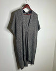 Eileen Fisher Organic Linen Wool Knit Black White Sleeveless Tunic Sweater