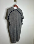 Eileen Fisher Organic Linen Wool Knit Black White Sleeveless Tunic Sweater