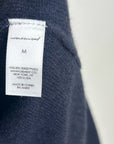 Unsubscribed 100% Cashmere Navy Blue V - Neck Oversized Sweater Front Seam