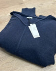 Unsubscribed 100% Cashmere Navy Blue V - Neck Oversized Sweater Front Seam