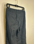 Banana Republic 100% Linen High Rise Relaxed Straight Leg Trouser Pant in Black