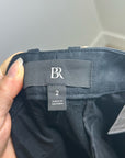 Banana Republic 100% Linen High Rise Relaxed Straight Leg Trouser Pant in Black