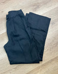 Banana Republic 100% Linen High Rise Relaxed Straight Leg Trouser Pant in Black