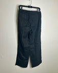 Banana Republic 100% Linen High Rise Relaxed Straight Leg Trouser Pant in Black