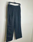 Banana Republic 100% Linen High Rise Relaxed Straight Leg Trouser Pant in Black