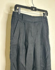 Banana Republic 100% Linen High Rise Relaxed Straight Leg Trouser Pant in Black