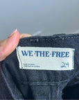 Free People 100% Cotton Black Benji Relaxed Wide Leg Jean