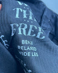 Free People 100% Cotton Black Benji Relaxed Wide Leg Jean