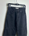 Free People 100% Cotton Black Benji Relaxed Wide Leg Jean