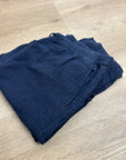 Eileen Fisher 100% Organic Linen Blue Black Checkered Pull on Drawstring Pant