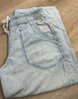 Free People 100% Cotton Easy Pull on Jean Drawstring Pant