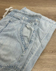 Free People 100% Cotton Easy Pull on Jean Drawstring Pant