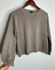 Eileen Fisher 100% Organic Cotton Tan Neutral Textured Knit Pullover Sweater