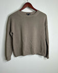 Eileen Fisher 100% Organic Cotton Tan Neutral Textured Knit Pullover Sweater
