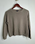 Eileen Fisher 100% Organic Cotton Tan Neutral Textured Knit Pullover Sweater