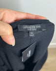 Lafayette 148 Silk Cotton Knit Black Scoop Neck Shell Tank