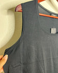 Lafayette 148 Silk Cotton Knit Black Scoop Neck Shell Tank