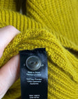 Rag & Bone 100% Cashmere Thick Textured Knit Boyfriend Cardigan Mustard Yellow