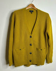 Rag & Bone 100% Cashmere Thick Textured Knit Boyfriend Cardigan Mustard Yellow