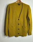 Rag & Bone 100% Cashmere Thick Textured Knit Boyfriend Cardigan Mustard Yellow