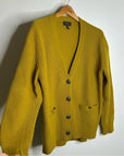 Rag & Bone 100% Cashmere Thick Textured Knit Boyfriend Cardigan Mustard Yellow