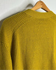 Rag & Bone 100% Cashmere Thick Textured Knit Boyfriend Cardigan Mustard Yellow