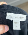 Garnet Hill 100% Linen Knit Lightweight Slouchy Black Button Down Cardigan