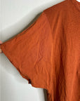 AG Linen Cotton Rust Color Oversized Boxy Fit Short Sleeve Top