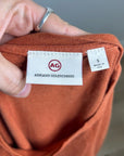 AG Linen Cotton Rust Color Oversized Boxy Fit Short Sleeve Top