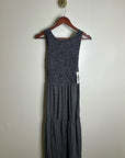 Nation LA 100% Pima Cotton Clementine Smocked Midi Dress Navy