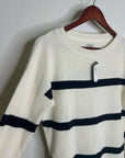 L.L. Bean 100% Cotton Sunwashed Waffle Striped Lightweight Sweater Top
