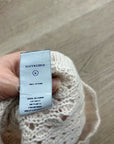 No Name 100% Cashmere Crochet Cream Drawstring Knit Shorts