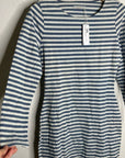 Outerknown 100% Cotton Blue White Striped Scoop Neck Coastal Nautical Dress