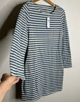 Outerknown 100% Cotton Blue White Striped Scoop Neck Coastal Nautical Dress