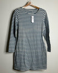 Outerknown 100% Cotton Blue White Striped Scoop Neck Coastal Nautical Dress