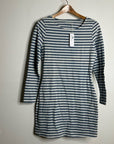 Outerknown 100% Cotton Blue White Striped Scoop Neck Coastal Nautical Dress