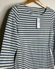 Outerknown 100% Cotton Blue White Striped Scoop Neck Coastal Nautical Dress