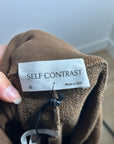 Anthropologie Self - Contrast 100% Cotton Wide Leg Chocolate Brown Sweatpant