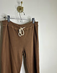 Anthropologie Self - Contrast 100% Cotton Wide Leg Chocolate Brown Sweatpant