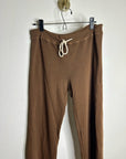 Anthropologie Self - Contrast 100% Cotton Wide Leg Chocolate Brown Sweatpant