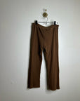 Anthropologie Self - Contrast 100% Cotton Wide Leg Chocolate Brown Sweatpant