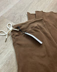 Anthropologie Self - Contrast 100% Cotton Wide Leg Chocolate Brown Sweatpant