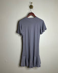 Nation LA 100% Pima Cotton Lavender Lettuce Hem Short Sleeve Mini Dress