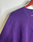 Saks Fifth Avenue 100% Cashmere Deep Purple Button Down Cardigan Sweater