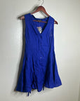 J. Crew 100% Linen Button Down A - Line Mini Dress in Radiant Colbalt Blue
