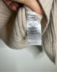 VINCE 100% Cashmere Ribbed Turtleneck Open Back Oatmeal Heather Sweater
